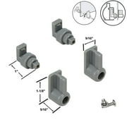 Gray Plastic Frameless Sliding Curved Glass Shower Door Lower Guide Support Brackets