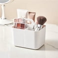thumbnail image 1 of Gray Plastic Multi-Purpose Storage Box with Handle, Portable 4-Compartment Organizer for Pens, Cosmetics, Stationery, and Small Items, 1 of 6