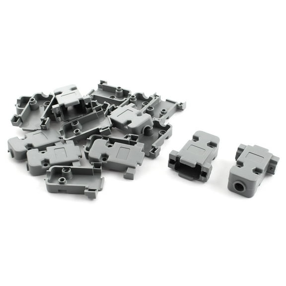 Gray Plastic RS232 DB9 Female Connector Hood Cover Cap 10 Pcs