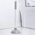 thumbnail image 1 of Gray Plastic Toilet Plunger and Drain Clog Remover Tool with Wall Hanger for Bathroom Sink Shower Bathtub and Gutter Unclogging at Home FAJHHA | Gray, 1 of 5