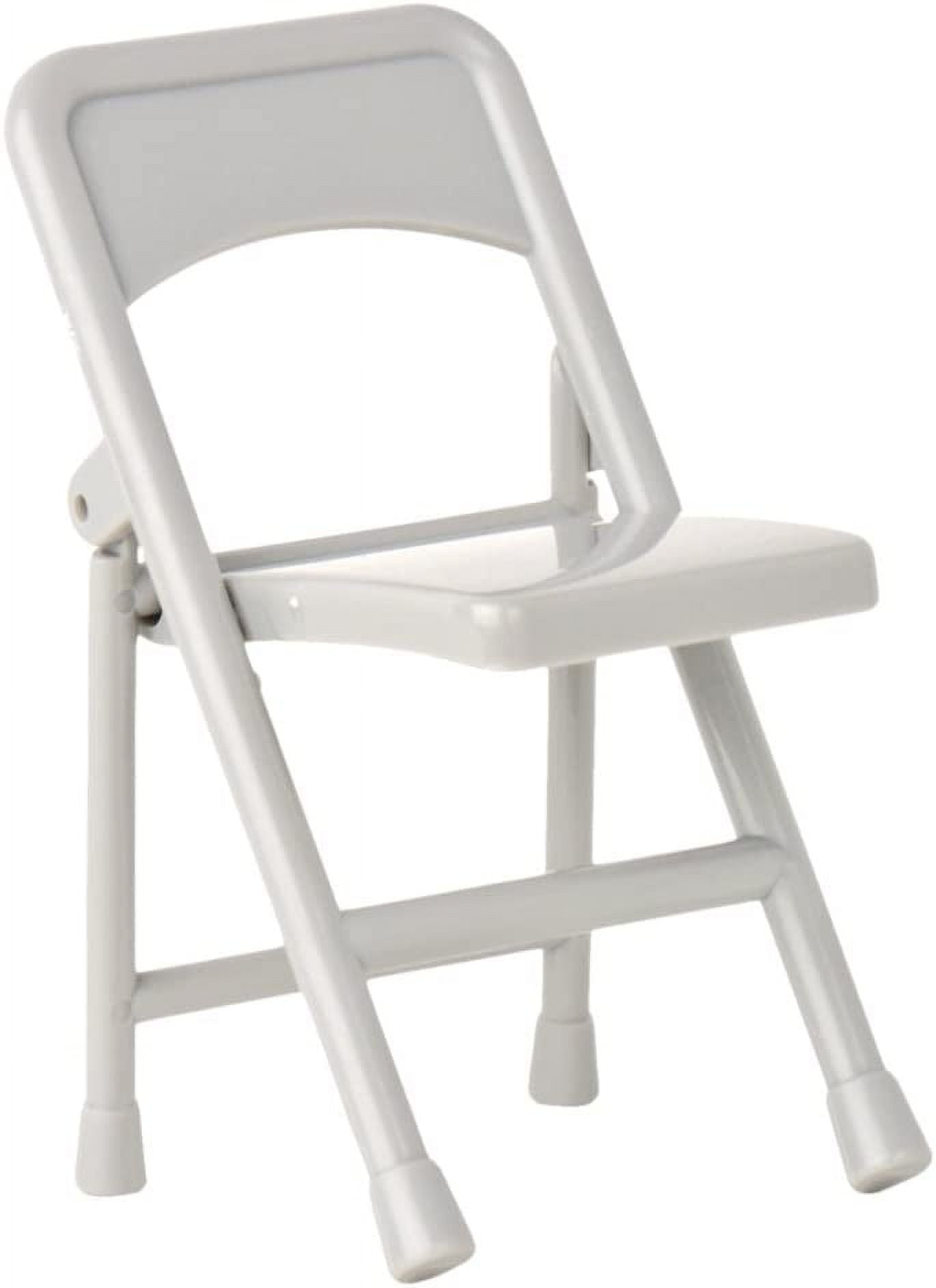 Gray Plastic Toy Folding Chair for WWE & AEW Wrestling Action Figures