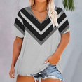 thumbnail image 1 of Gray Plus Size Tops Plus Size V Neck T Shirts Short Sleeve Tops Casual Summer Tshirts Loose Fit Tee Womens Shirts, 1 of 4