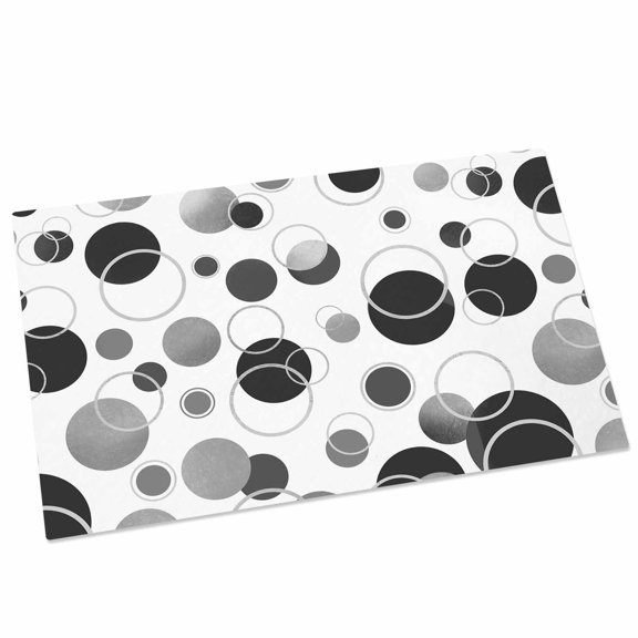 Gray Polka Dots Door Mat 20x31.5 Inch Watercolor Modern Abstract Art Circles Farm Entryway Rug with Non-Slip Rubber, Front Door Rug Indoor Floor Mats for Living Room Bathroom Bedroom Home Office