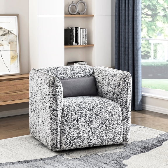Gray Polyester Jacquard | Pocket Coils and Attached Cushions in Living Area | Lumbar Pillow for Back Comfort