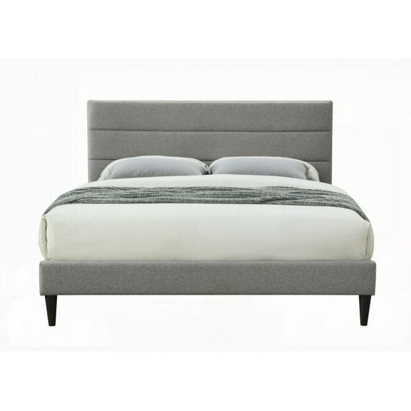 Gray Polyester Twin Sized Channel Bed in a Box and USB Feature