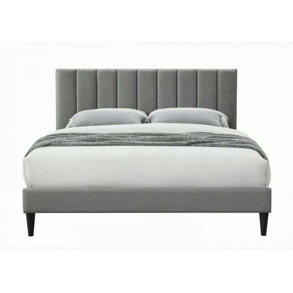 Gray Polyester Twin Sized Channel Bed in a Box with USB Feature