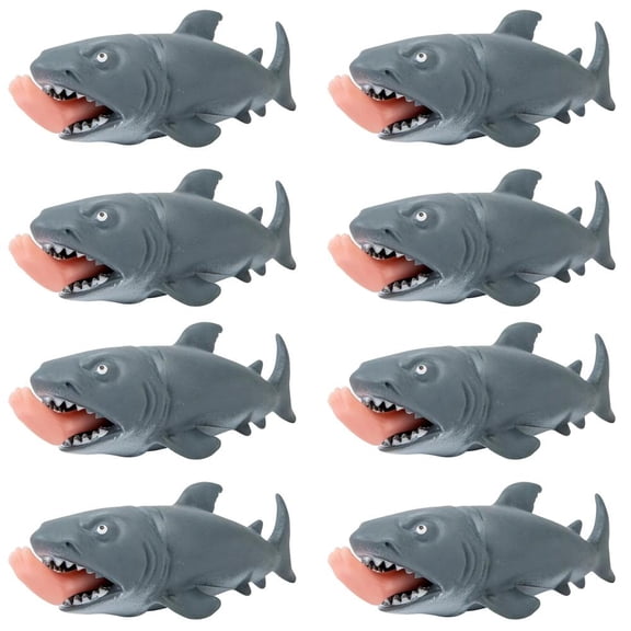 Gray Pop-Foot Shark Squeeze Toys 8 pc