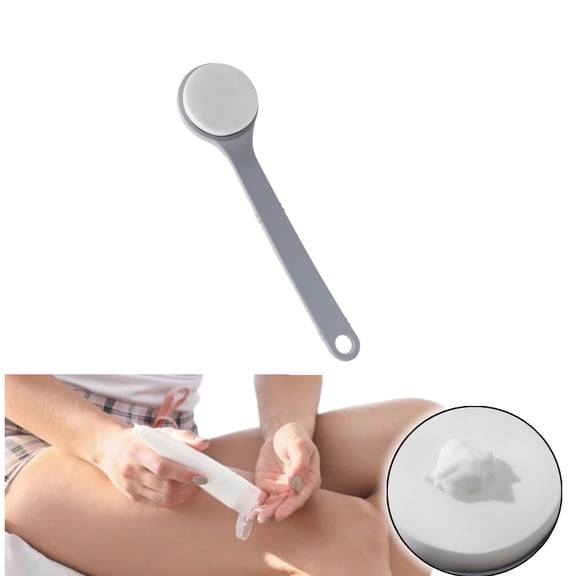 Gray Portable Lotion Applicator,1 Pack Durable Lotion Applicator for Back,QZS Portable Sunscreen Brush Tool for Women and Men,11.2x3"
