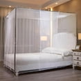 thumbnail image 1 of Gray Portable Mosquito Net Tent for Bed, Large-Side Zipper, Free Installation, 1 of 5