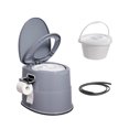 thumbnail image 1 of Gray Portable Toilet for Camping, RV Toilet, Cassette Toilet with 3.2 Gal, Push-Button Pressurized Flush Commode, Travel Toilet for RV Car Boating Trips, 1 of 5