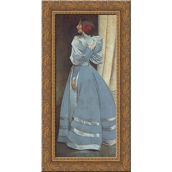 Gray Portrait 16x24 Gold Ornate Wood Framed Canvas Art by Alexander, John White