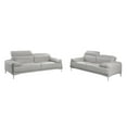 thumbnail image 1 of Gray Premium Italian Leather Sofa & Loveseat Set 2Pcs Modern J&M Nicolo, 1 of 5