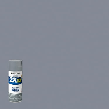 Gray Primer, Rust-Oleum American Accents 2X Ultra Cover Flat Spray Paint- 12 oz