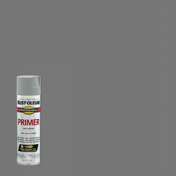6 Pack, Gray Primer, Rust-Oleum Professional High Performance Flat Enamel Spray Paint-7582838, 15 oz