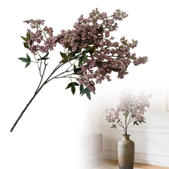 Gray Purple Berry Branches Like Decorations ,Realistic Artificial Branches, Berry Stems for Fall Wedding, Farmhouse Mantel & Holiday Decor 39.37 Inch