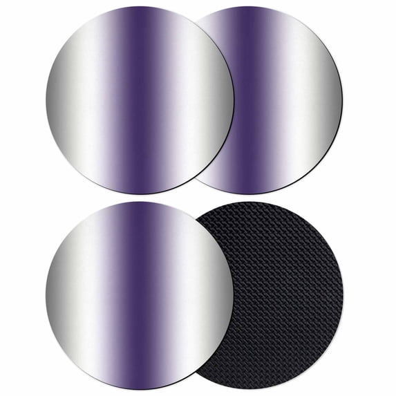 Gray Purple Coasters Set of 4, Modern Gradient Geometric Absorbent Coasters for Drinks, Coaster for Bar Office Dining Coffee Table Accessories Decor, Non Slip Round Desk Coaster