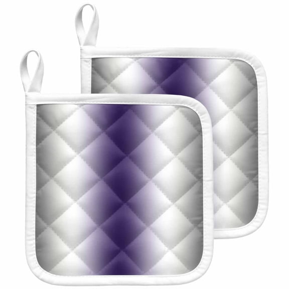 Gray Purple Pot Holders for Kitchen Heatproof Potholder, 2 Pack Modern Gradient Geometric Hot Pads Multipurpose Oven Pads Cloth Potholders Trivet for Cooking and Baking