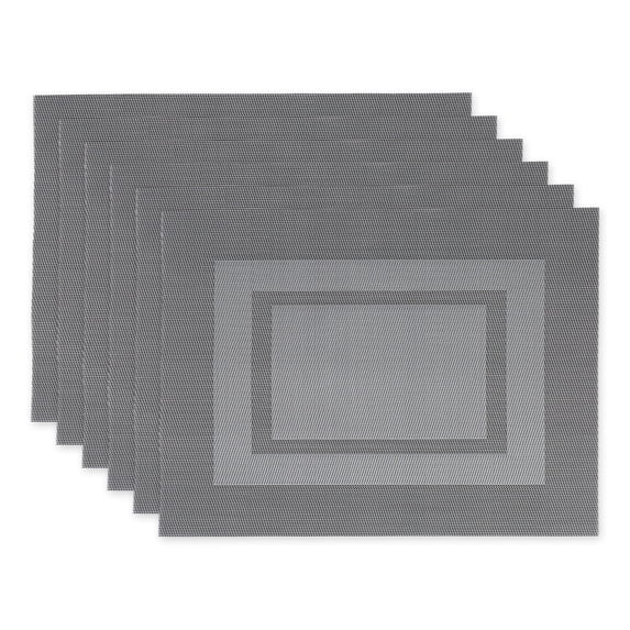 Gray Pvc Doubleframe Placemat (Set of 6)