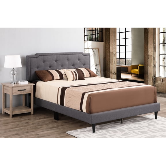 Gray Queen Bed For A Comfortable Rest - , Assembly Design Stylish Relaxation Effortless