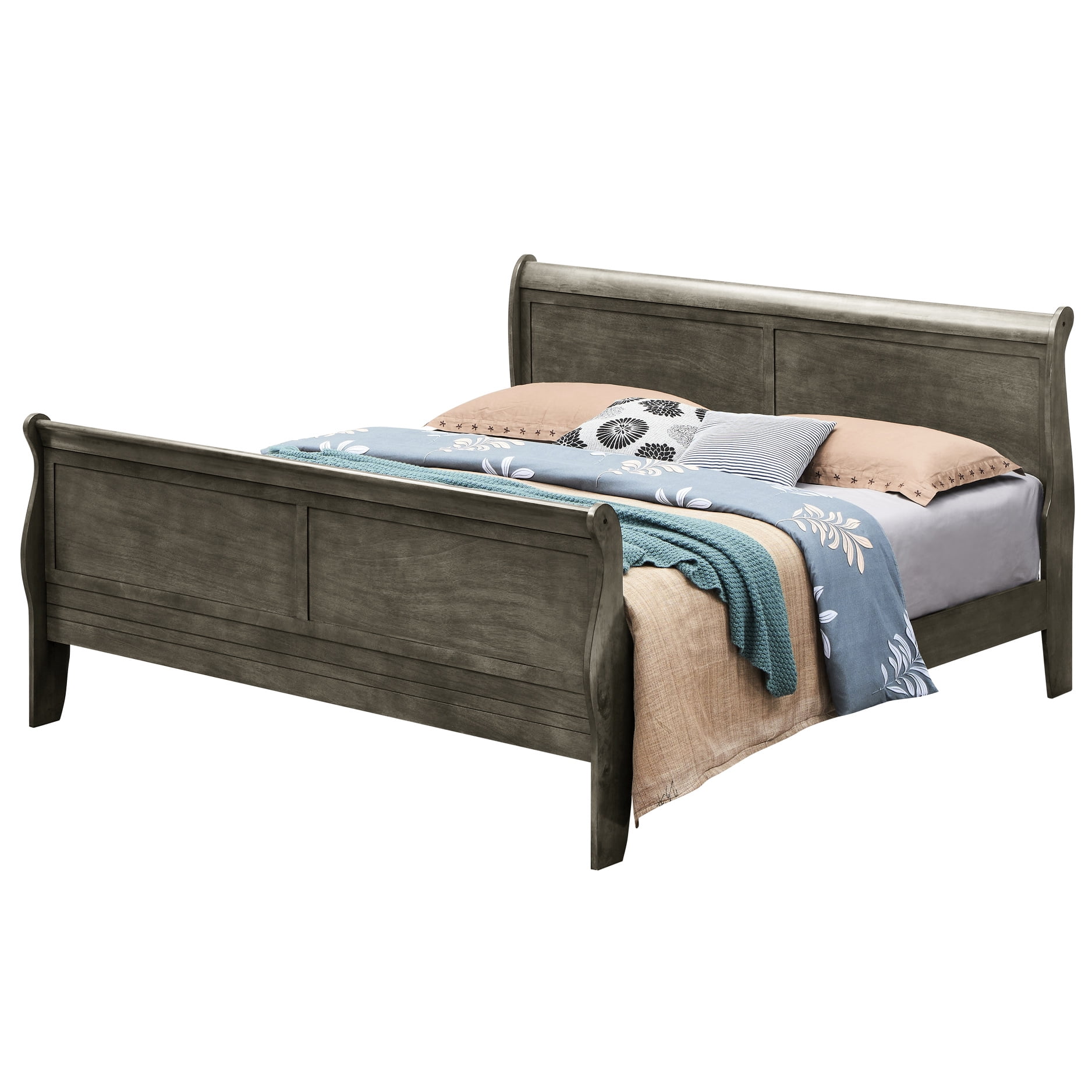 Gray Queen Bed Frame Traditional Elegance For A Cozy Bedroom 63"w 44 — free download