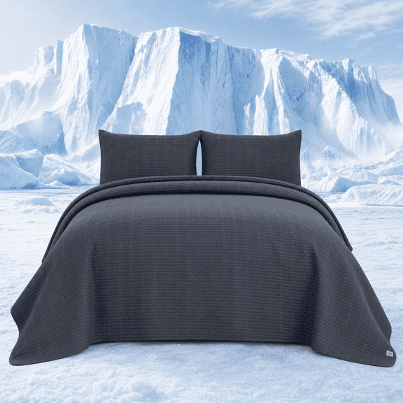 Gray Queen Quilt Bedspread All Season Use