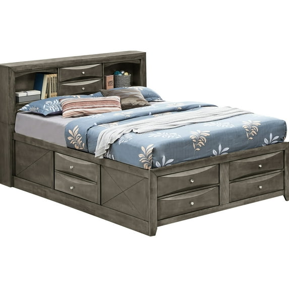 Gray Queen Storage Bed For A Contemporary Bedroom - Maximize Your Space Modern Add Style To Home Decor