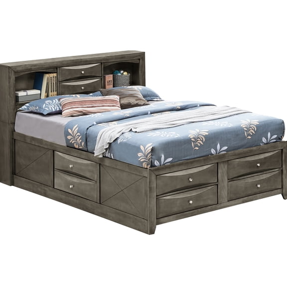 Gray Queen Storage Bed For A Contemporary Bedroom - Maximize Your Space Modern Add Style To Home Decor