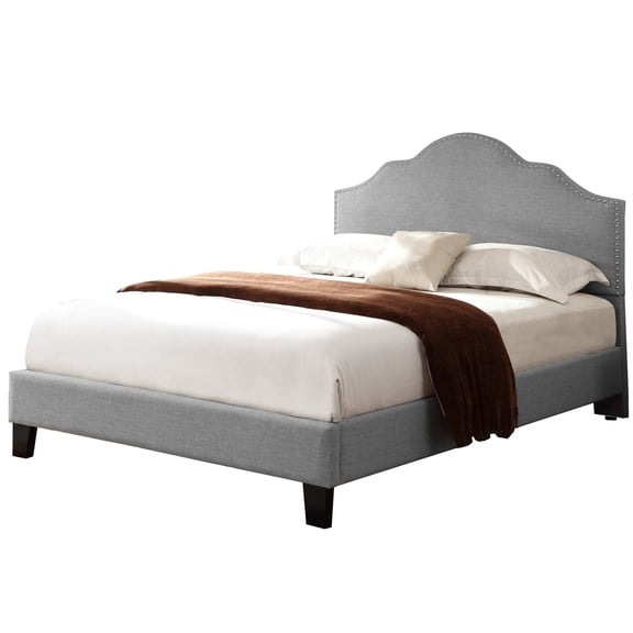 Gray Queen Upholstered Bed , Solid Wood Construction, Foam Filled, Transitional Design, 63.0" Length, 85.9" Width, 54.0" Height, Hued Bed, Made Decoration, Filled Tranquil Area, Style Dreaming Spot,