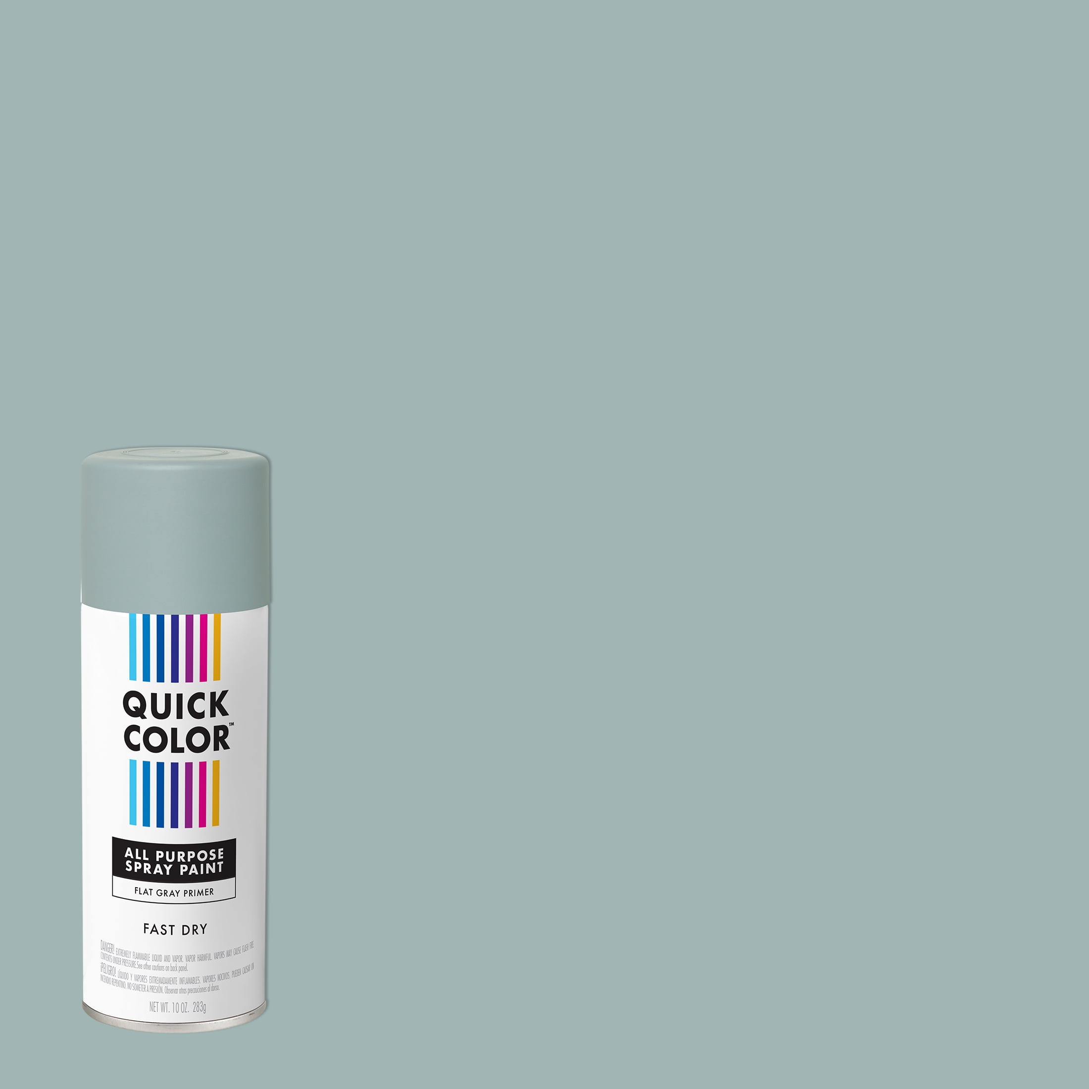 Gray, Quick Color Flat All Purpose Enamel Spray Primer390617, 10 oz, 6