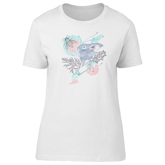 Gray Rabbit And A Hand Pow! T-Shirt Men -Image by Shutterstock, Male Large