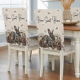 thumbnail image 1 of Gray Rabbits Dining Chair Back Cover Only, Cotton Pine Fruit Home Sweet Linen Texture Set of 6 Chair Back Covers, Removable Washable for Dining Room, Banquet & Holiday Decoration, 1 of 9
