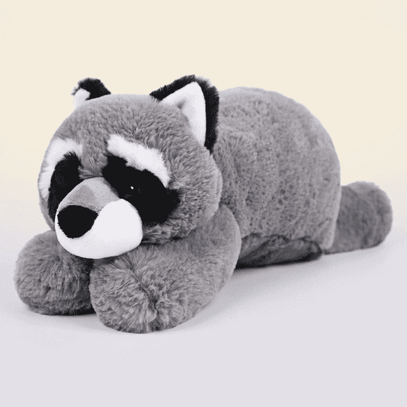 Gray Raccoon Plush Pillow, 18in Soft Cuddle Pillow, Cute Decorative Pillow for Bedroom, Living Room and Office