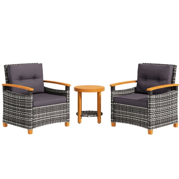 Gray Rattan and Metal Patio Furniture | Designed for Outdoor Decor | Enhances the Aesthetic of Your Outdoor Area