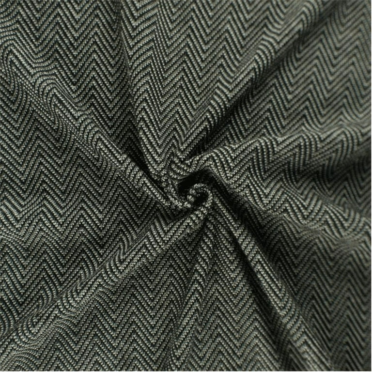 Gray Rayon Herringbone Double Knit Fabric By the Yard