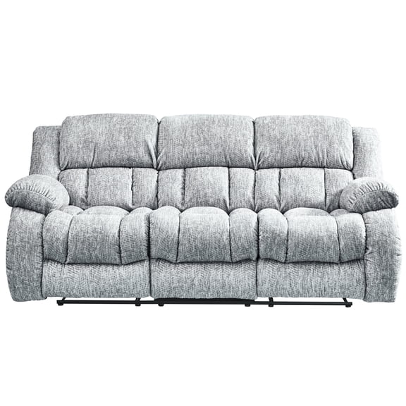Gray Reclining , 3 With 100% Fabric And Wood, Manual Reclining, Oversized Padded Arms, Rolled Front Chaise, Attached Cushions, Extra , Smooth Motion Grey Couch In Gray, Function, , Fixed Gliding
