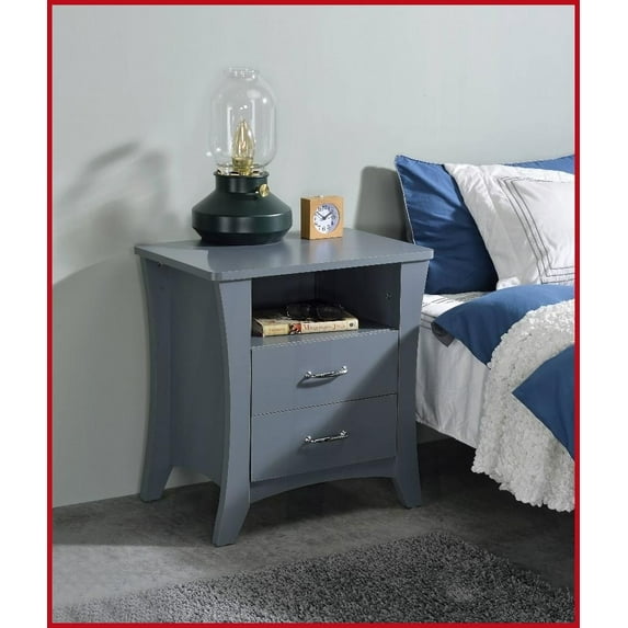 Gray Rectangular Composite Wood Coffee Table with 2 Drawers & Open Storage, Space-Saving for Small Living Rooms