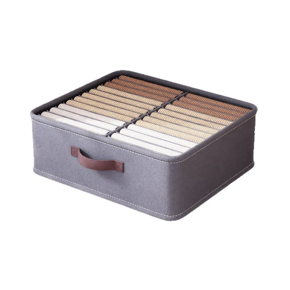 Gray Rectangular Fabric Storage Bin with Handle, Back to School Dorm Room Essentials Under Bed Closet Organizer