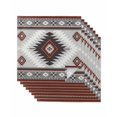 thumbnail image 1 of Gray Red Boho Cloth Napkins Set of 8 Reusable Dinner Napkins, Southwestern Ethnic Abstract Geometric Cocktail Napkin Washable Table Napkins for Wedding/Holiday Party/Baby Shower 20"x20", 1 of 7