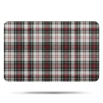 Gray Red Plaid Checkered Pattern Bathroom Rugs Mat,Non Slip Microfiber Bathroom Rug,Rubber Backing,Soft Bathroom Mats for Bathroom Floor,Tub and Shower,17x27in(43x68cm)