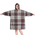 thumbnail image 1 of Gray Red Plaid Checkered Pattern Wearable Oversized Blanket,Wearable Blanket Hoodie for Adults,Cozy Hooded Blankets with Super Pockets,Super Warm Fuzzy Pullover for Women & Men, 1 of 6
