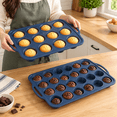 Gray Regular & Mini: 12 Cup & 24 Cup 2-Pack Silicone Muffin Pans with ...
