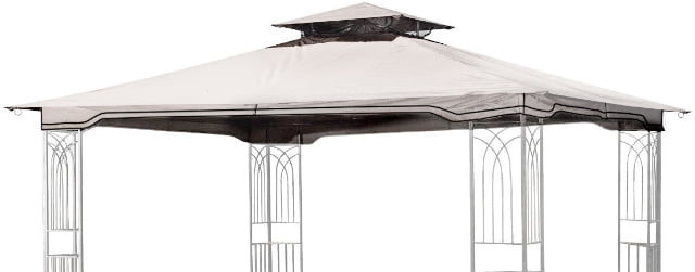 Gray Polyester Soft-Top Replacement Canopy for 10 x 12 Patio Gazebo