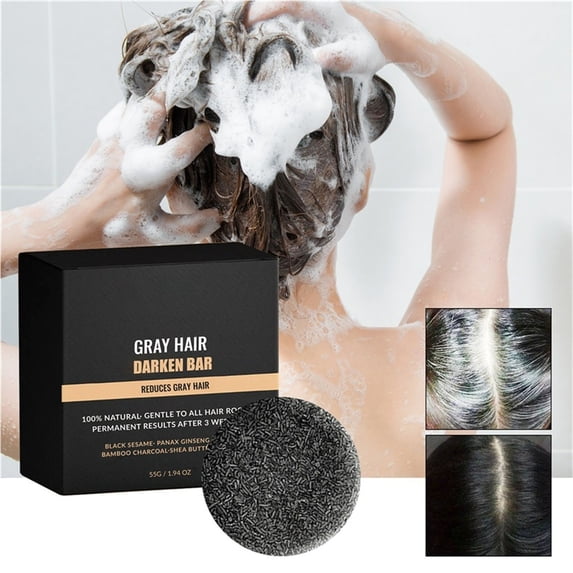 Gray Reverse Bar Cover Gray Hair Bar Soap Natural Hair Darkening Shampoo Bar For Coverage Gray Hair Soap Gray White Hair Reverse Bar Fast Natural Shampoo Jabón - Soaps