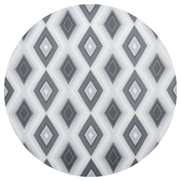 Gray Rhombus Pattern PVC Round Grid Placemat Table Mat 1 Pc 15.4" x 15.4"