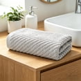 thumbnail image 1 of Gray Ribbed Hand Towels for Bathroom 13 x 29 Inch 100% Cotton Soft Absorbent Soft Feeling Fast Drying Towels Hotel Spa Towel Face Towel, 1 of 6