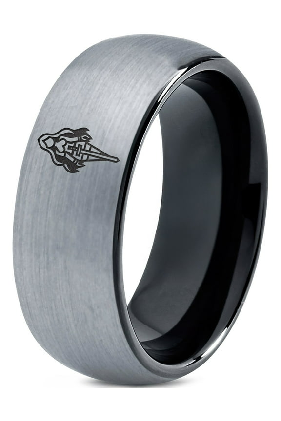 Gray Ring Gamer Engagement Rings Tungsten Unique Softball Mom Birthday Gift for Sister Men