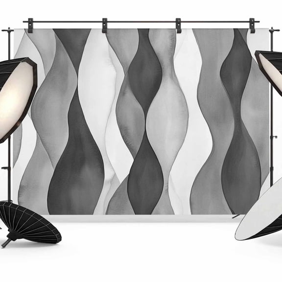 Gray Ripple Backdrop for Photography, Abstract Gradient Watercolor Modern Photo Backdrop Portrait Background Party Banner Photo Backgrounds for Studio Booth Props, 7x5ft