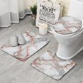 thumbnail image 1 of Gray Rose Gold Marble Pattern Bathroom Rugs Sets 3 Piece,Toilet Cover Set,Absorbent Non Slip Bathroom Mats Sets with U-Shaped Contour Rug Toilet Rug Set, 1 of 5