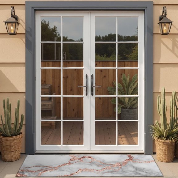 Gray Rose Gold Marble Pattern Door Rugs,Washable Non Slip Door Mats Indoor,Decorative Door Mats,Entry Mat Indoor for Entrance,Bedroom,Kitchen,Bathroom,16"x47"