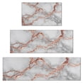thumbnail image 1 of Gray Rose Gold Marble Pattern Kitchen Rugs Sets Of 3,Kitchen Runner Rugs Non Skid Washable,Decorative Kitchen Floor Mats for Kitchen,Sink,Laundry,17"x30"+ 17"x47" + 17"x59", 1 of 6